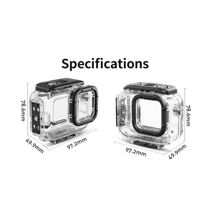 aMagisn Horizontal and Vertical Shooting Dive Shell 60m Waterproof Shell Accessories, For Insta360 Ace Pro, For Insta360 Ace