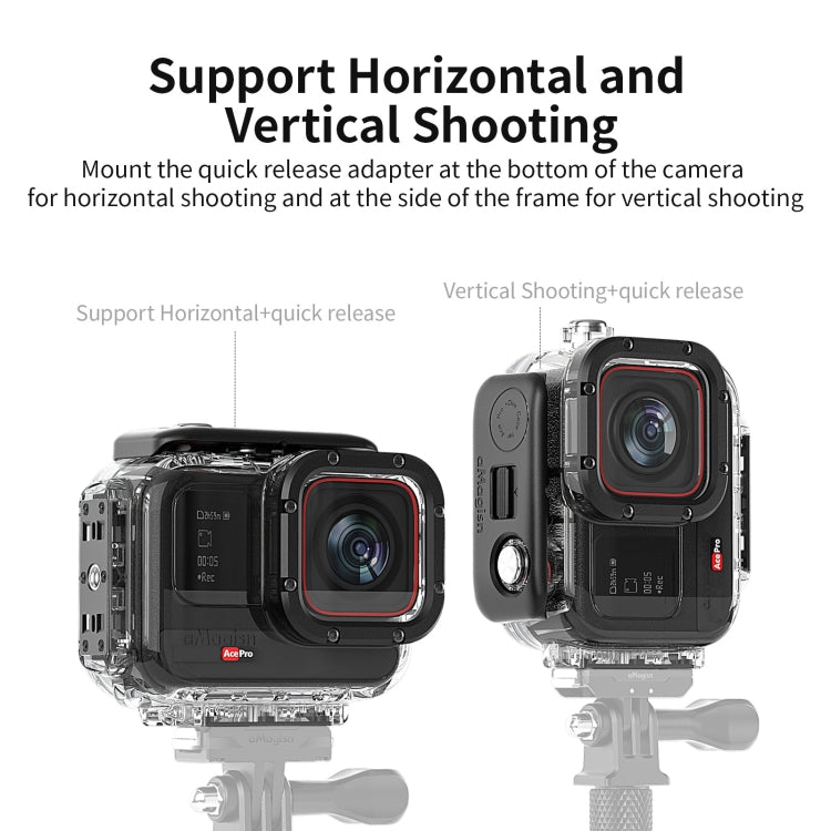 aMagisn Horizontal and Vertical Shooting Dive Shell 60m Waterproof Shell Accessories, For Insta360 Ace Pro, For Insta360 Ace
