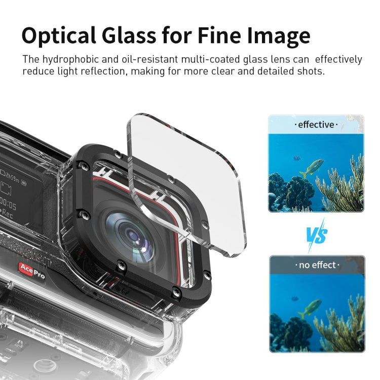 aMagisn Horizontal and Vertical Shooting Dive Shell 60m Waterproof Shell Accessories, For Insta360 Ace Pro, For Insta360 Ace