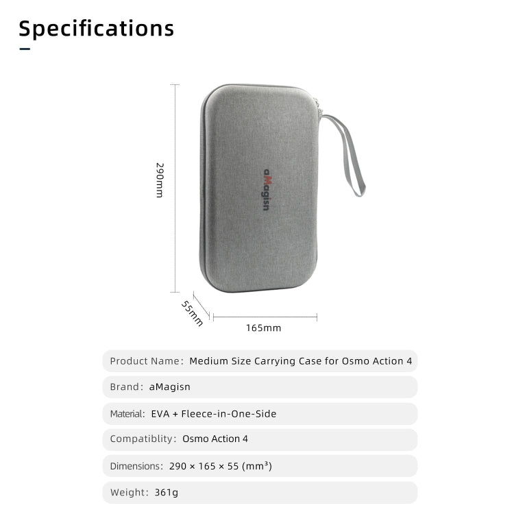 For DJI Osmo Action 4 aMagisn Medium Storage Pack Protection Movement Camera Accessories, For DJI Osmo Action 4