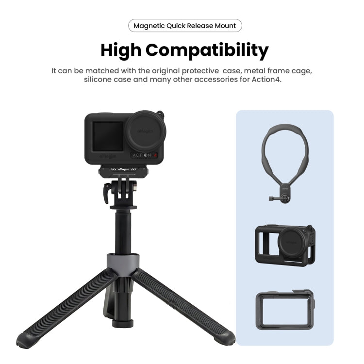 For DJI Osmo Action 4 / 3 aMagisn Magnetic Fast Disassembly Motion Camera Accessories