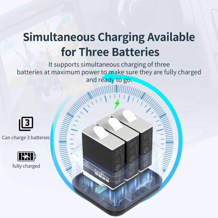 AMagisn Battery Charger Charging Seat For GoPro HERO12 Black /11 Black /10 Black /9 Black, For GoPro HERO12 /11/10/9