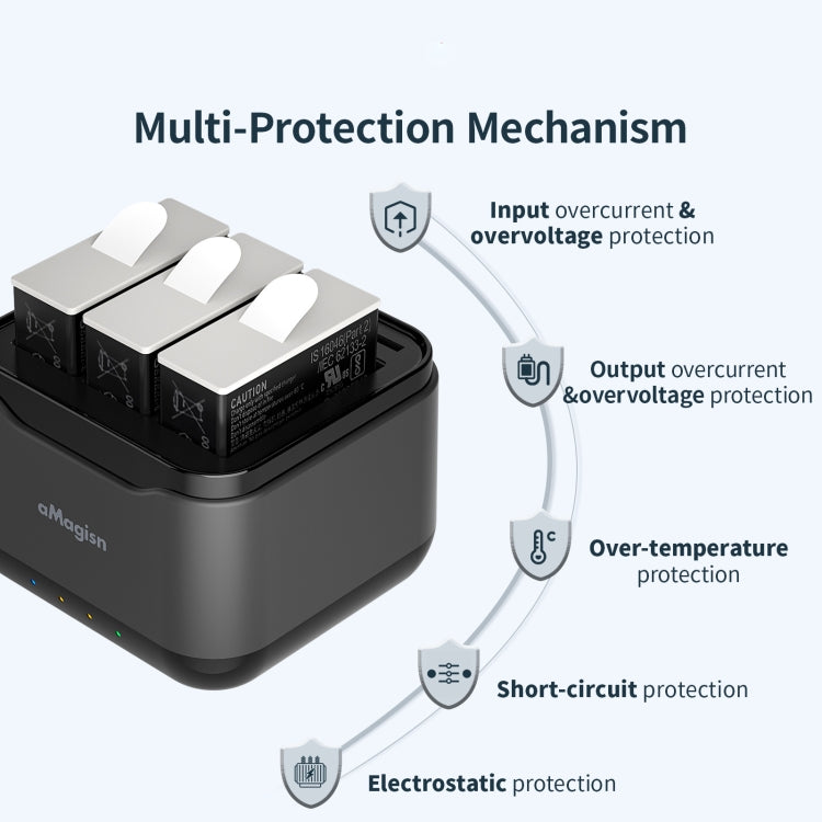 AMagisn Battery Charger Charging Seat For GoPro HERO12 Black /11 Black /10 Black /9 Black, For GoPro HERO12 /11/10/9
