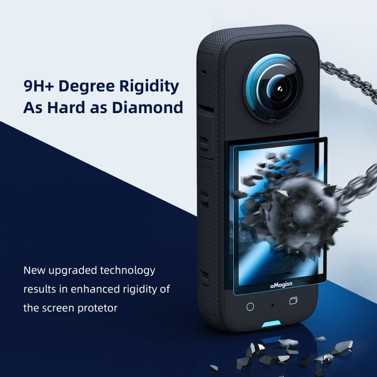 For Insta360 X3 aMagisn Screen Tempered Film Protection Sports Camera Accessories, 1set, 2sets