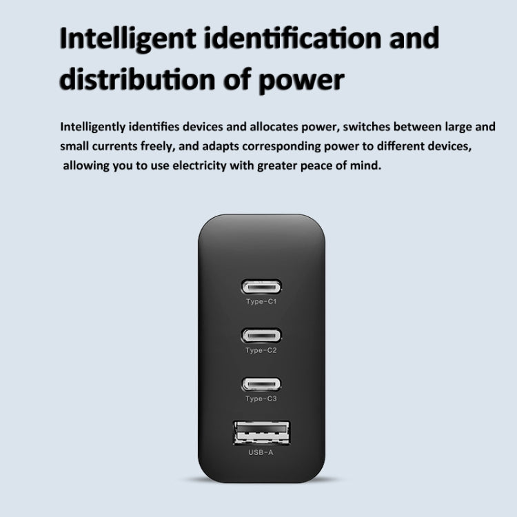 LKTOP 100W Gallium Nitride Fast Charger AC Adapter With 3 USB-C/Type-C+1 USB-A Port, US Plug
