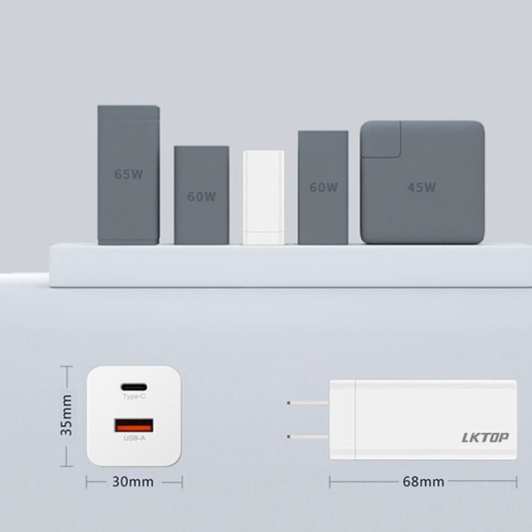 For DJI Mavic Series LKTOP 65W GaN Charger AC Adapter with USB-C and USB-A Port, US Plug