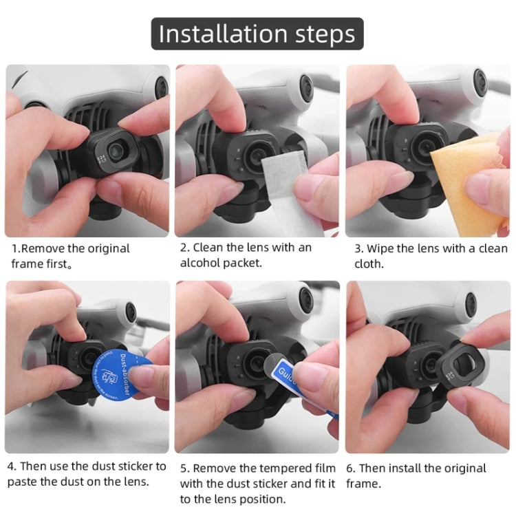 For DJI Mini 4 Pro Sensor / Lens Tempered Film Anti-scratch Protector, 1 Set, 2 Sets