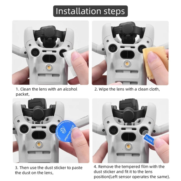 For DJI Mini 4 Pro Sensor / Lens Tempered Film Anti-scratch Protector, 1 Set, 2 Sets