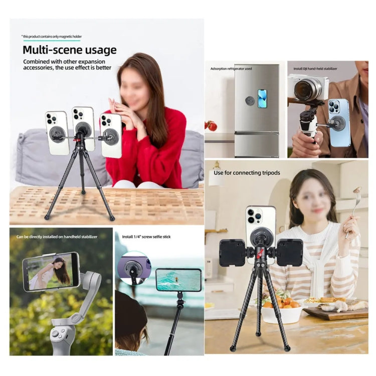 Magnetic Phone Holder with 1/4 Inch Hole for Tripod Magic Arm, with 1/4 Inch Hole