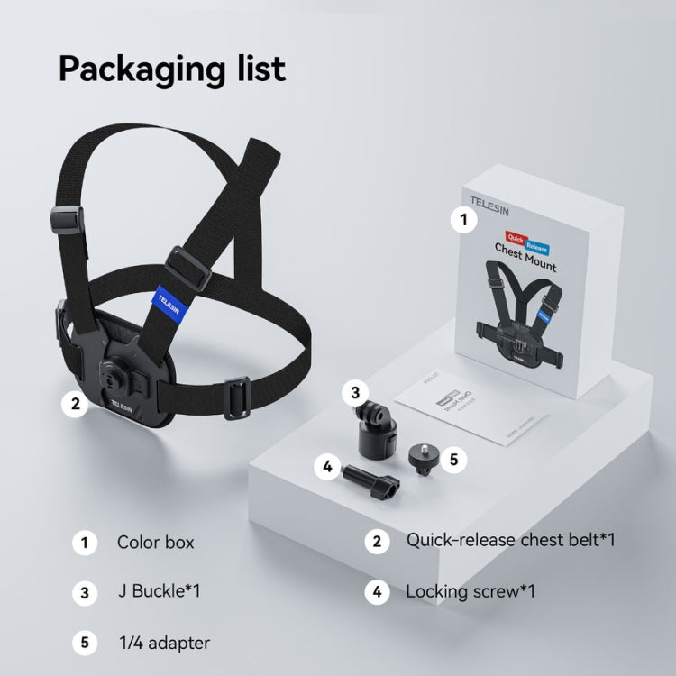 TELESIN S2-CGP-01 Quick-Release Vest Chest Strap Sports Camera Accessories, S2-CGP-01