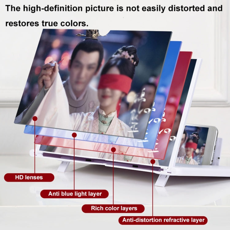 Pull-Out Folding Phone Screen Amplifier HD Anti-Blue Light Magnifying Glass