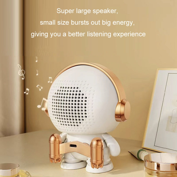 Mini Astronaut Portable Smart Subwoofer Bluetooth Speaker, White Gray, Platinum, Platinum Light Model