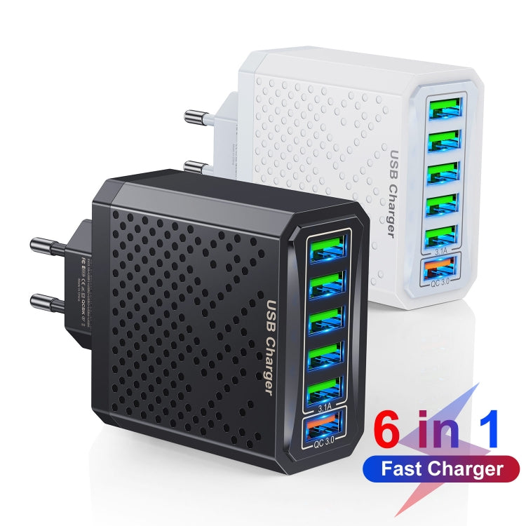 Chargeur de voyage USB multifonction à 6 ports, charge rapide, adaptateur secteur