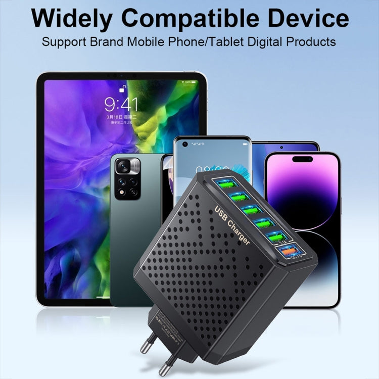 Chargeur de voyage USB multifonction à 6 ports, charge rapide, adaptateur secteur