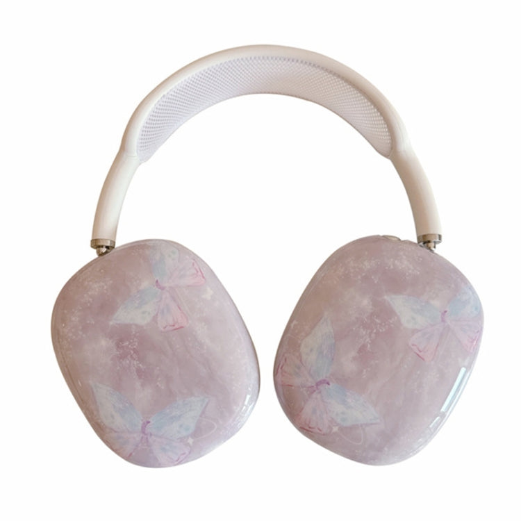 For AirPods Max 1Pair Marble Textured Butterfly Pattern Headphone Silicone Case, Butterfly