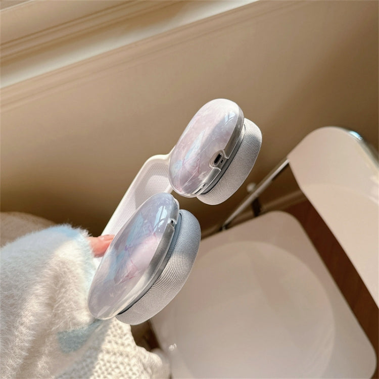 For AirPods Max 1Pair Marble Textured Butterfly Pattern Headphone Silicone Case, Butterfly