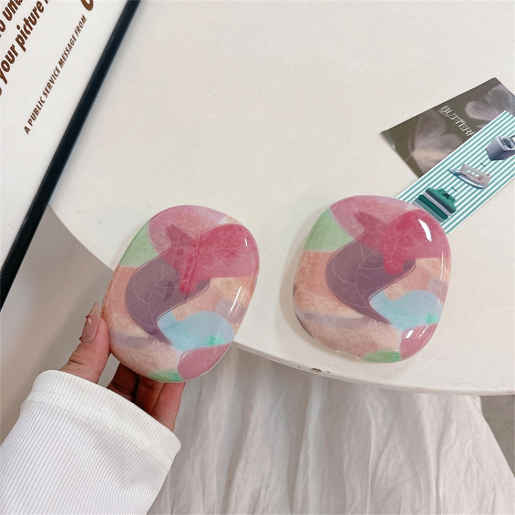 For AirPods Max 1Pair Tropical Leaf Pattern Headphone Silicone Case, Color Leaf, Blue Leaf