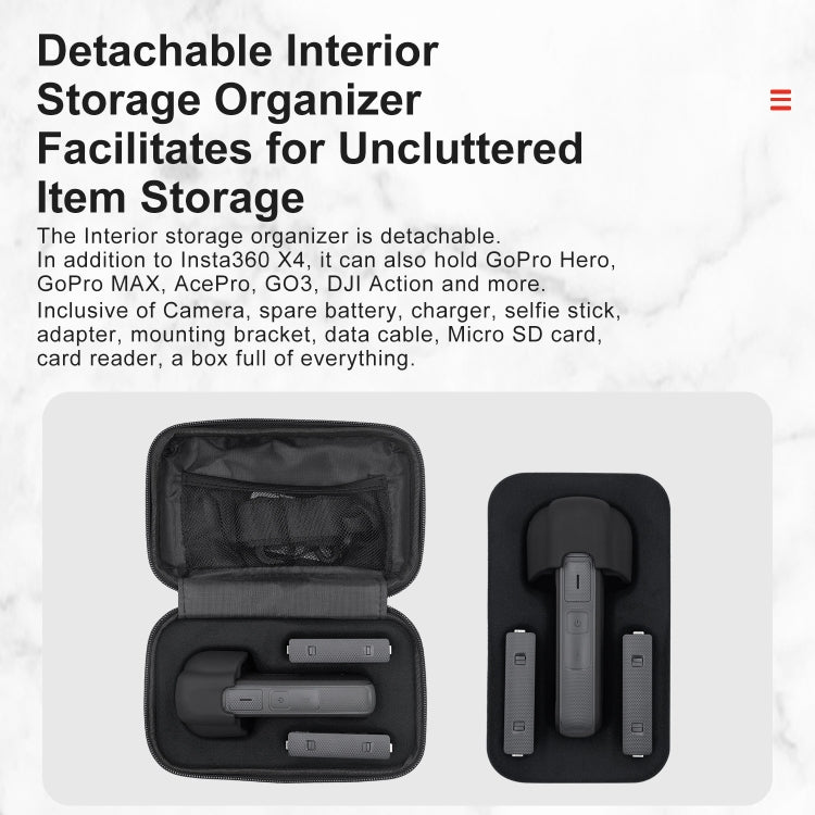 For Insta360 X5 / X4 aMagisn Storage Bag Hard Shell Protective Case