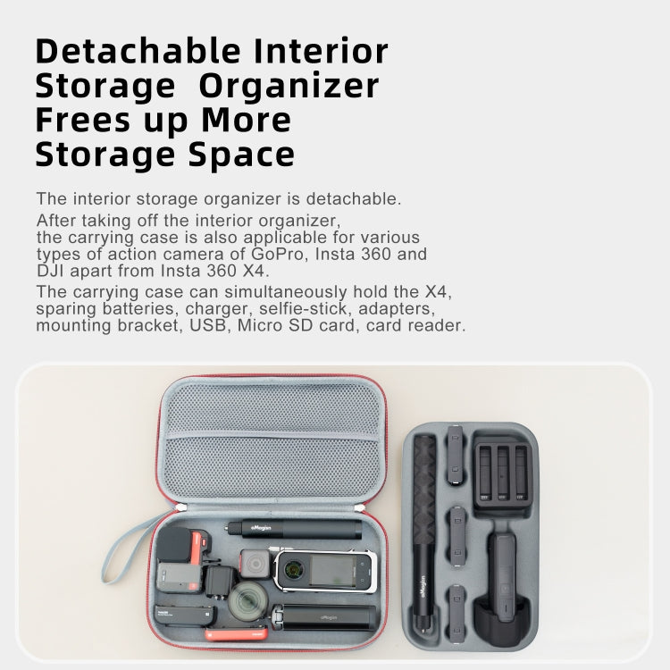 For Insta360 X5 / X4 aMagisn Medium Storage Bag Clutch Bag Protective Case, Medium