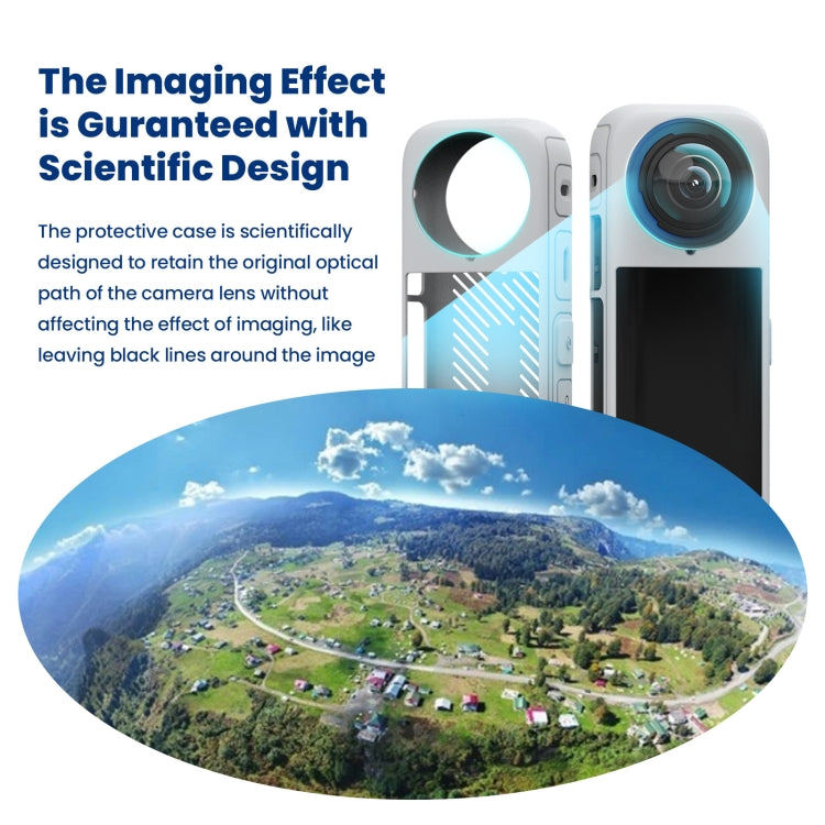 For Insta360 X4 AMagisn Silicone Protective Cover, Body Case + Lens Cover Black, Body Case + Lens Cover Gray, Body Case Black, Body Case Gray, Lens Cover Black, Lens Cover Gray