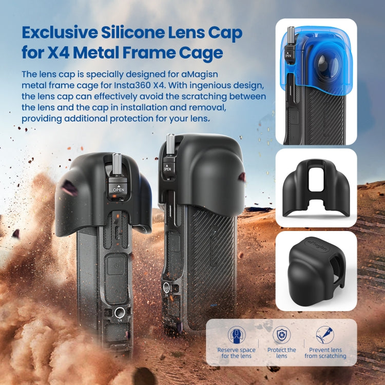 For Insta360 X4 aMagisn Metal Protective Housing Frame Quick Release Version, Quick Release Version