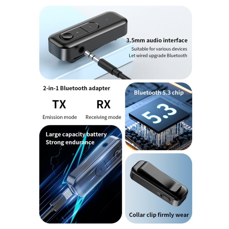2 In 1 AUX Bluetooth 5.3 Receiver Transmitter USB Audio Adapter, C28