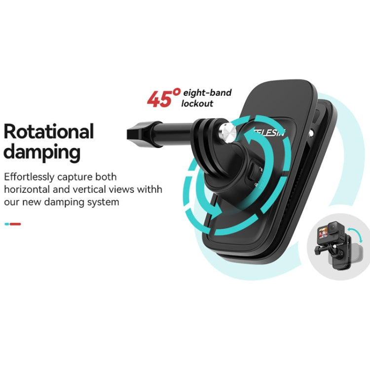 TELESIN Quick Release Universal Backpack Clip Magnetic Backpack Mounting Bracket