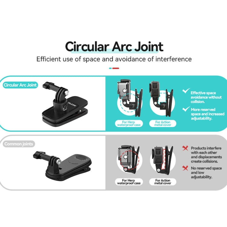 TELESIN Quick Release Universal Backpack Clip Magnetic Backpack Mounting Bracket