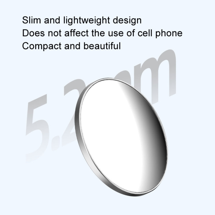 Mobile Phone Rear Camera Magnetic Selfie Mirror HD Reflective Phone Reference Mirror, Magnetic Silver