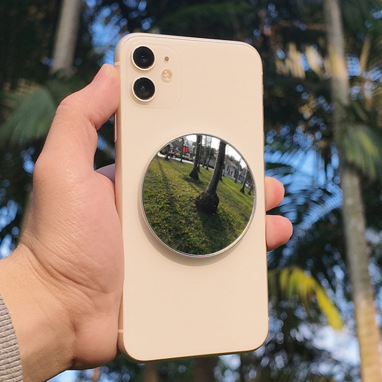 Mobile Phone Rear Camera Magnetic Selfie Mirror HD Reflective Phone Reference Mirror, Magnetic Silver