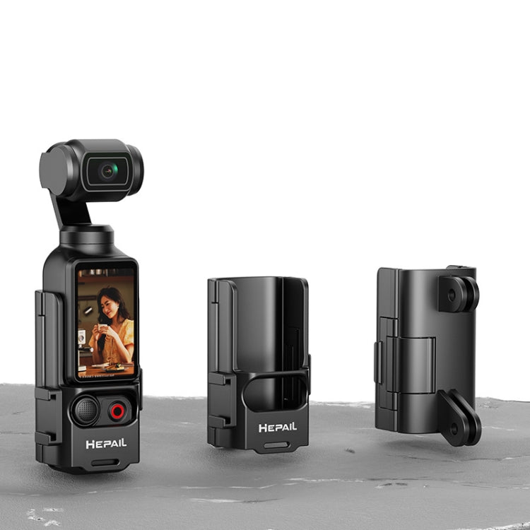 For DJI Osmo Pocket 3 HEPAIL Extended Adapter Protective Bezel Extension Handle Cold Shoe Adapter Bracket