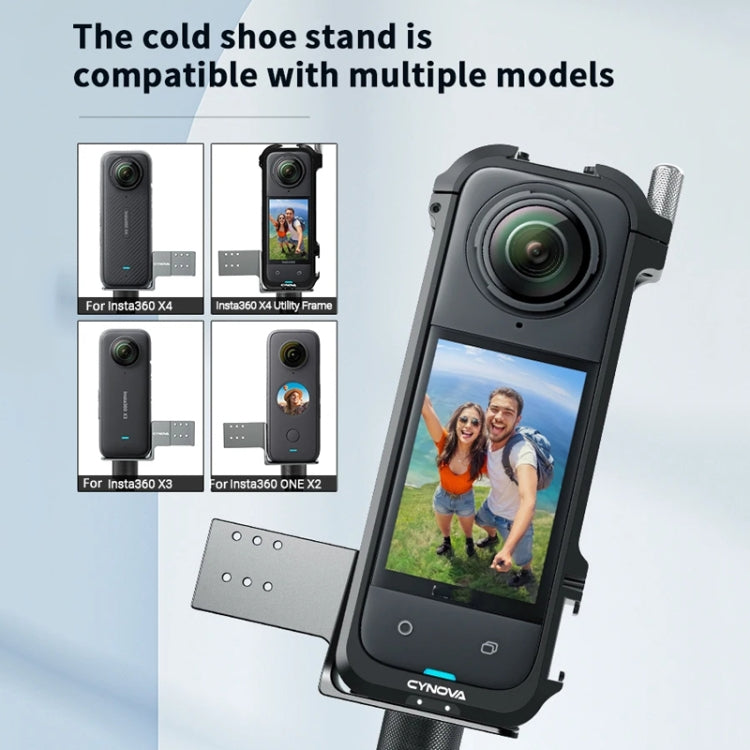 For Insta360 X4 / X3 / One X2 CYNOVA Cold Shoe Expansion RODE Wireless GO Microphone