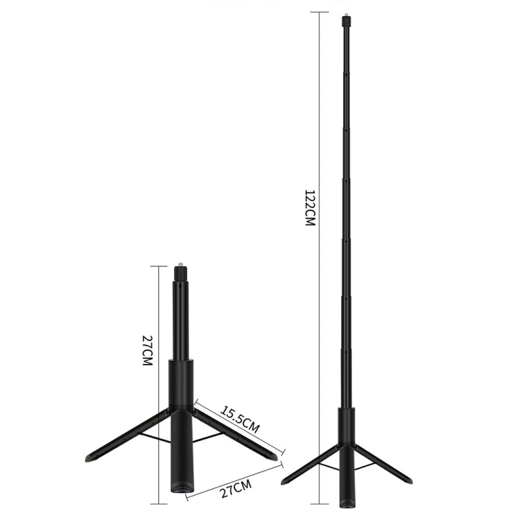 1.22m For Insta360 One X Retractable Integrated Camera Panoramic Invisible Selfie Stick Tripod, 1.22m For Insta360 One X