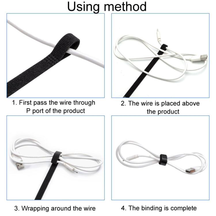 20pcs Plug Organizer Power Cord Organizing Strap Nylon Fixed P-Type Ties, 10 x 100mm