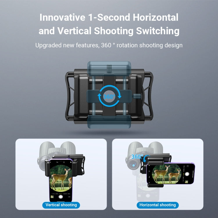 APEXEL F002X Universal Phone Adapter for Monoculars Binoculars Smartphone Holder Clip, F002X Black, F002X Green