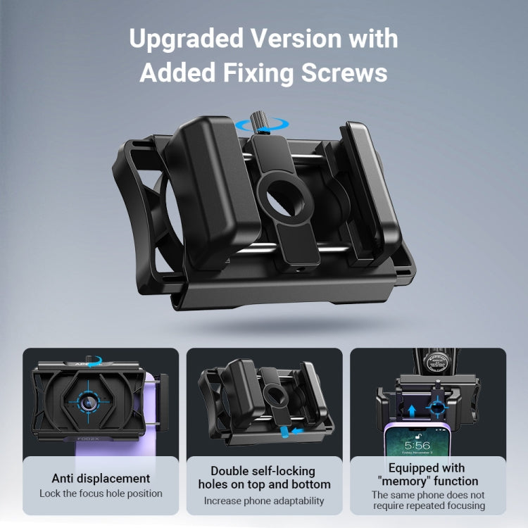 APEXEL F002X Universal Phone Adapter for Monoculars Binoculars Smartphone Holder Clip, F002X Black