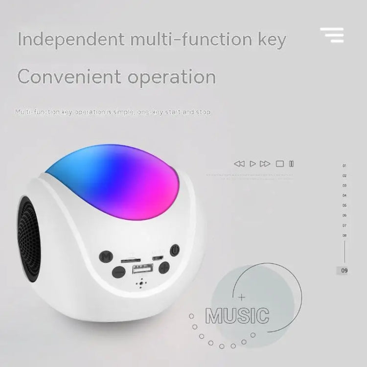 SY-688 TWS RGB Colorful Light Mini Card Bluetooth Speaker, SY-688 White