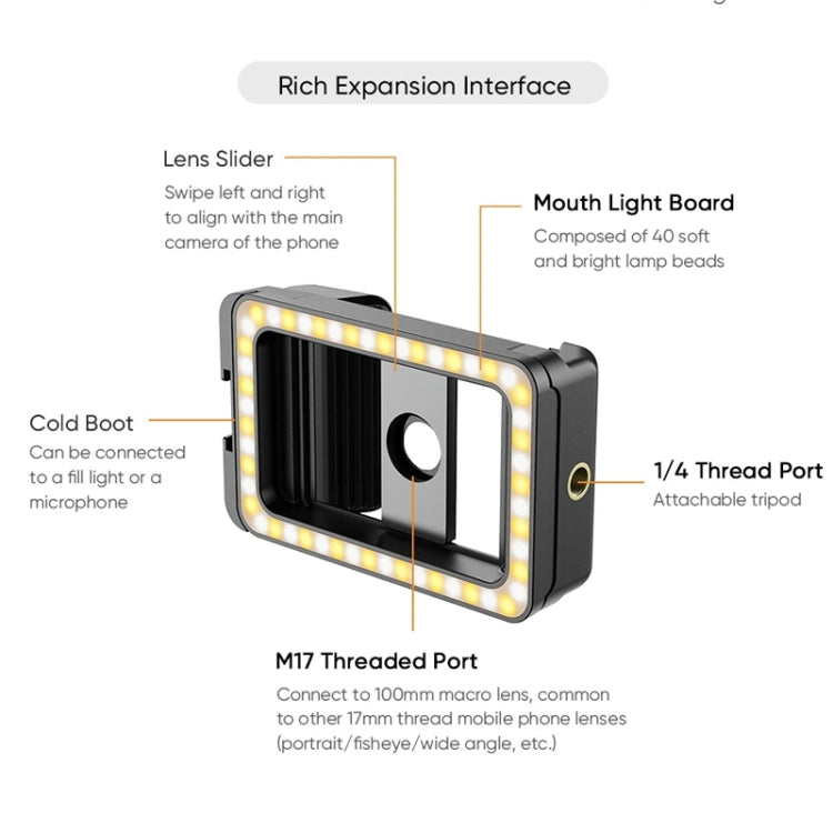 APEXEL 4K HD 100mm Macro Lens With LED Fill Light Set for Smartphones, APL-HB100FL23-Z