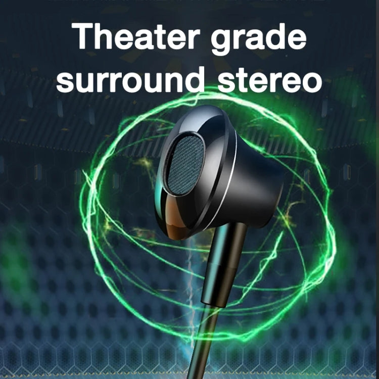 In-ear Wired Earphone Computer Subwoofer Singing Game Monitor Earphone, 3.5mm Black, Type-C Black