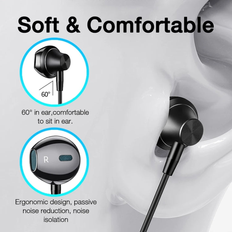 In-ear Wired Earphone Computer Subwoofer Singing Game Monitor Earphone, 3.5mm Black, Type-C Black