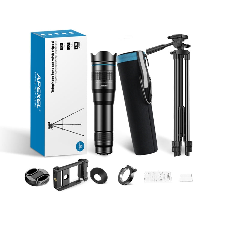 APEXEL HD Metal 36X Zoom Telescope Telephoto Lens With Extendable Tripod, 36X
