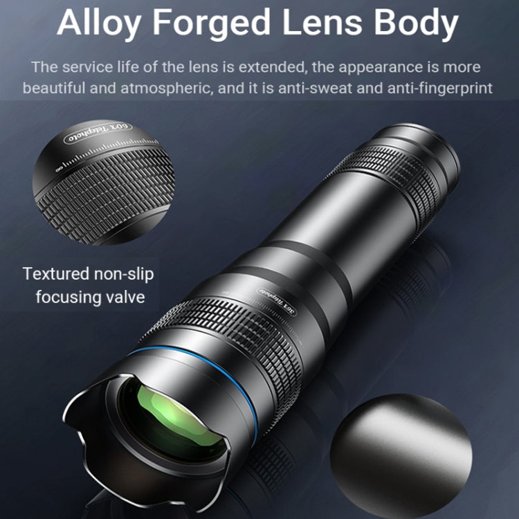 APEXEL HD Metal 36X Zoom Telescope Telephoto Lens With Extendable Tripod, 36X