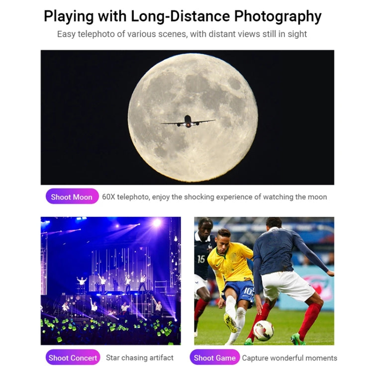 APEXEL 60X Smartphone Telescope Lens With Extendable Tripod Set, 60X