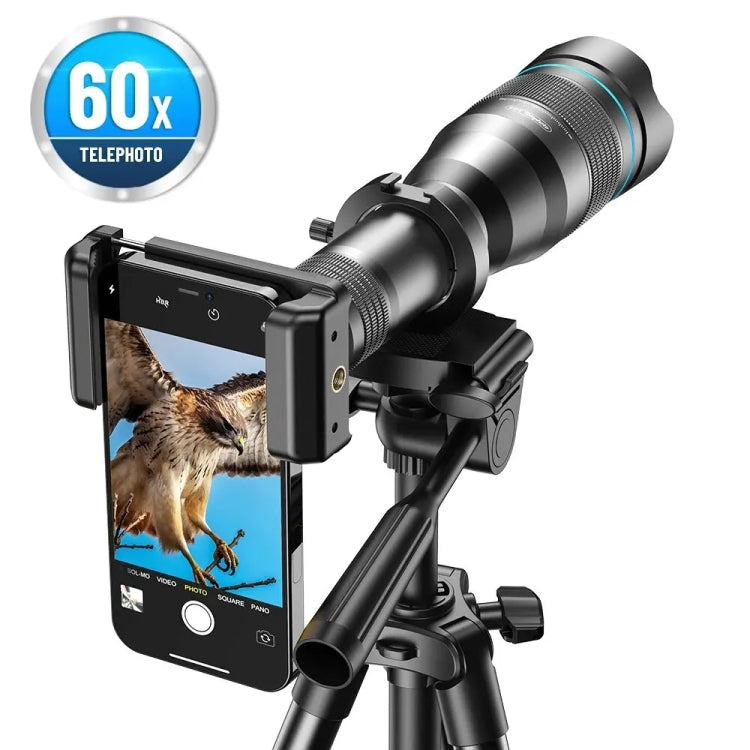 APEXEL 60X Smartphone Telescope Lens With Extendable Tripod Set, 60X