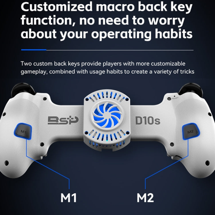 BSP-D10S Wireless Stretch Game Controller With Heat Dissipation Fan for Switch / Android / IOS / PC / PS3 / PS4, D10S Black, D10S  White, D10S  Pink