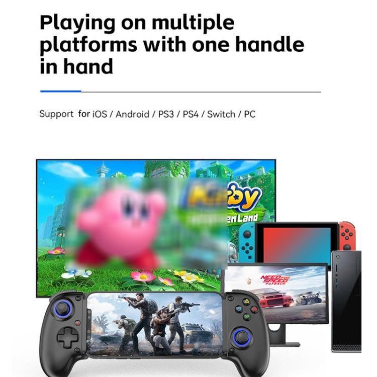 BSP-D10S Wireless Stretch Game Controller With Heat Dissipation Fan for Switch / Android / IOS / PC / PS3 / PS4, D10S Black, D10S  White, D10S  Pink