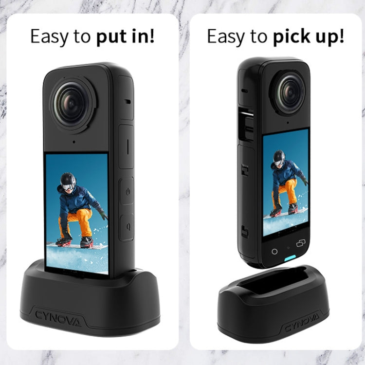 For Insta360 X4 CYNOVA Silicone Base Upright Holder Desktop Support Stand