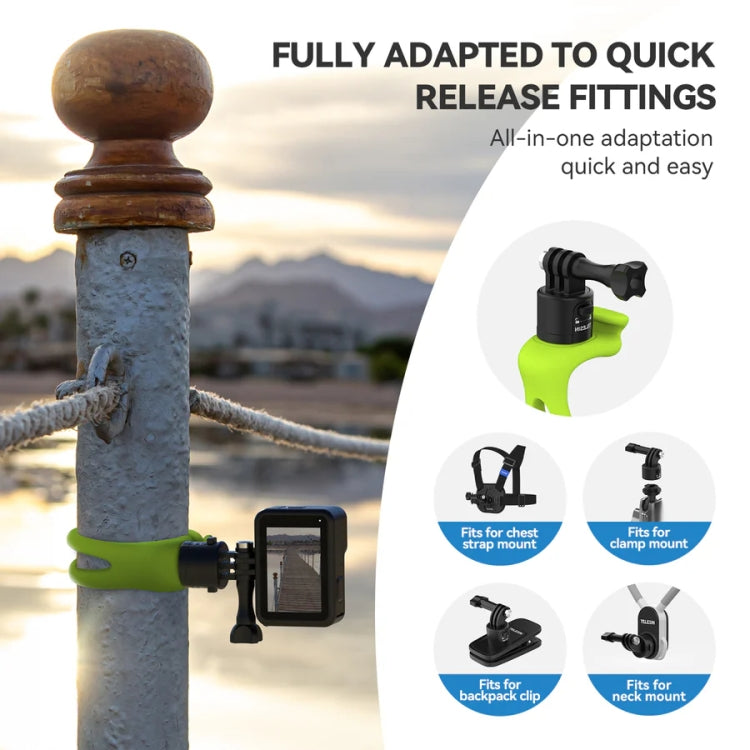 TELESIN TLQ-005 Elastic Quick Release Stand Multi-functional Fixed Silicone Strap Accessories, Quick Release Black, Quick Release Grey, Quick Release Green