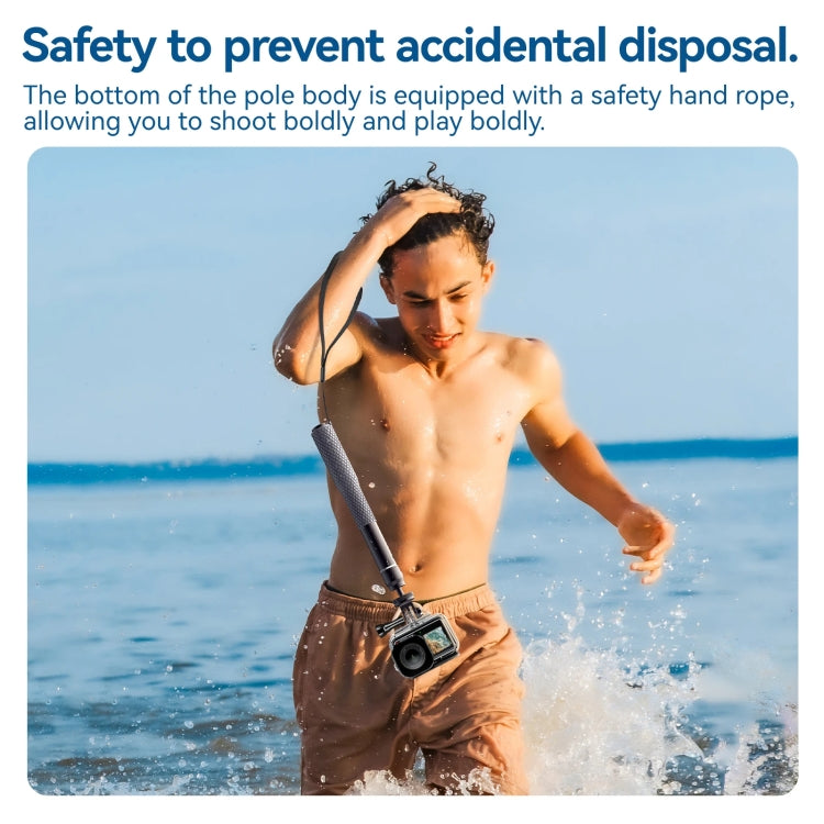 65.4cm Aluminum Alloy Waterproof Ball Head Selfie Stick Diving Shooting Sports Camera Extension Stick, TELESIN WSS-001