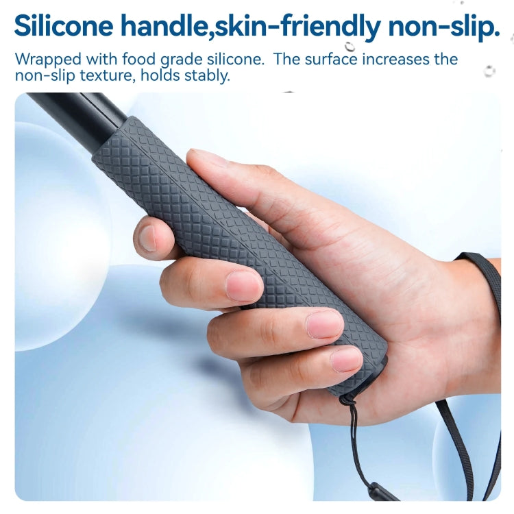 65.4cm Aluminum Alloy Waterproof Ball Head Selfie Stick Diving Shooting Sports Camera Extension Stick, TELESIN WSS-001